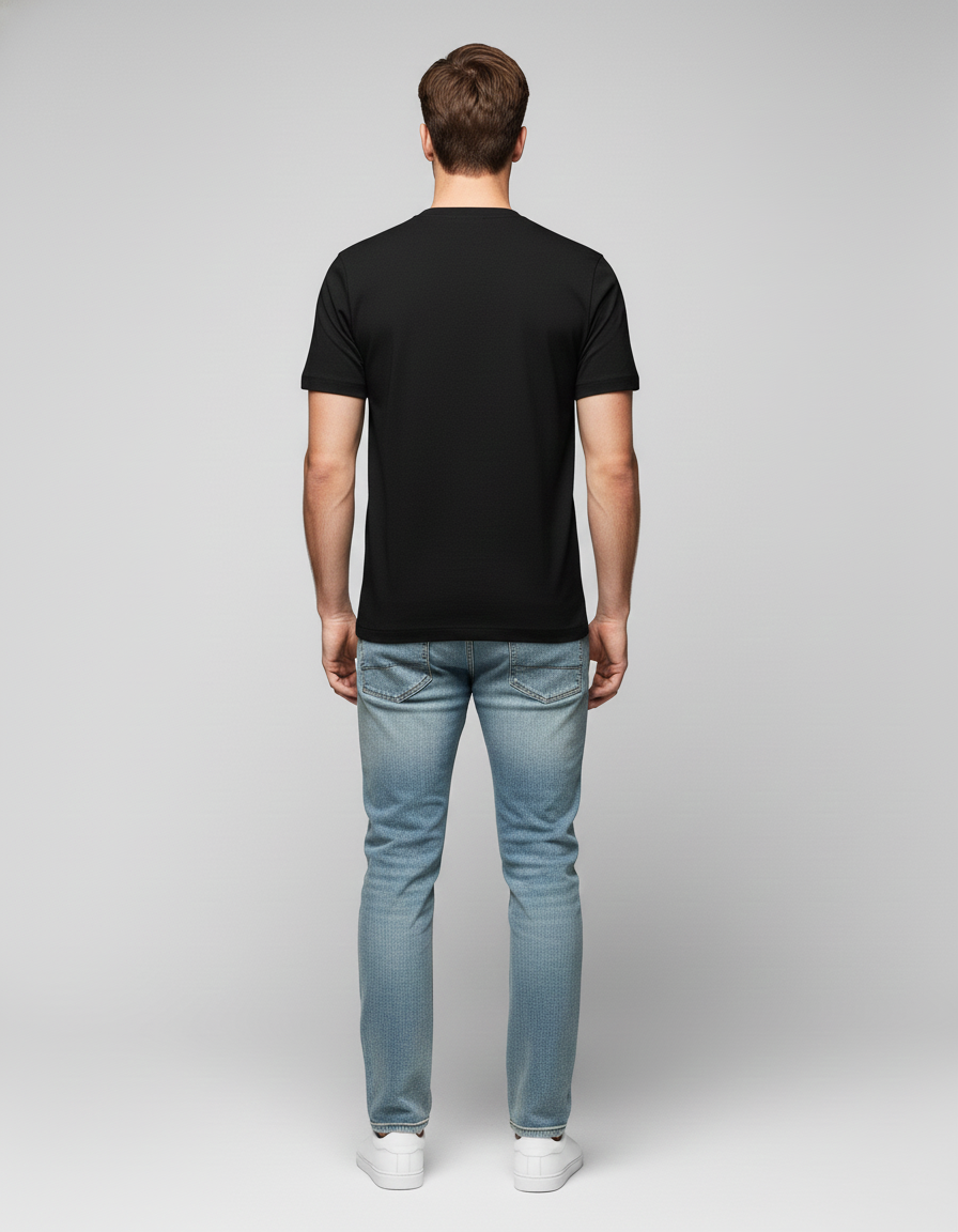 Men's ackko Black Solid T-shirt